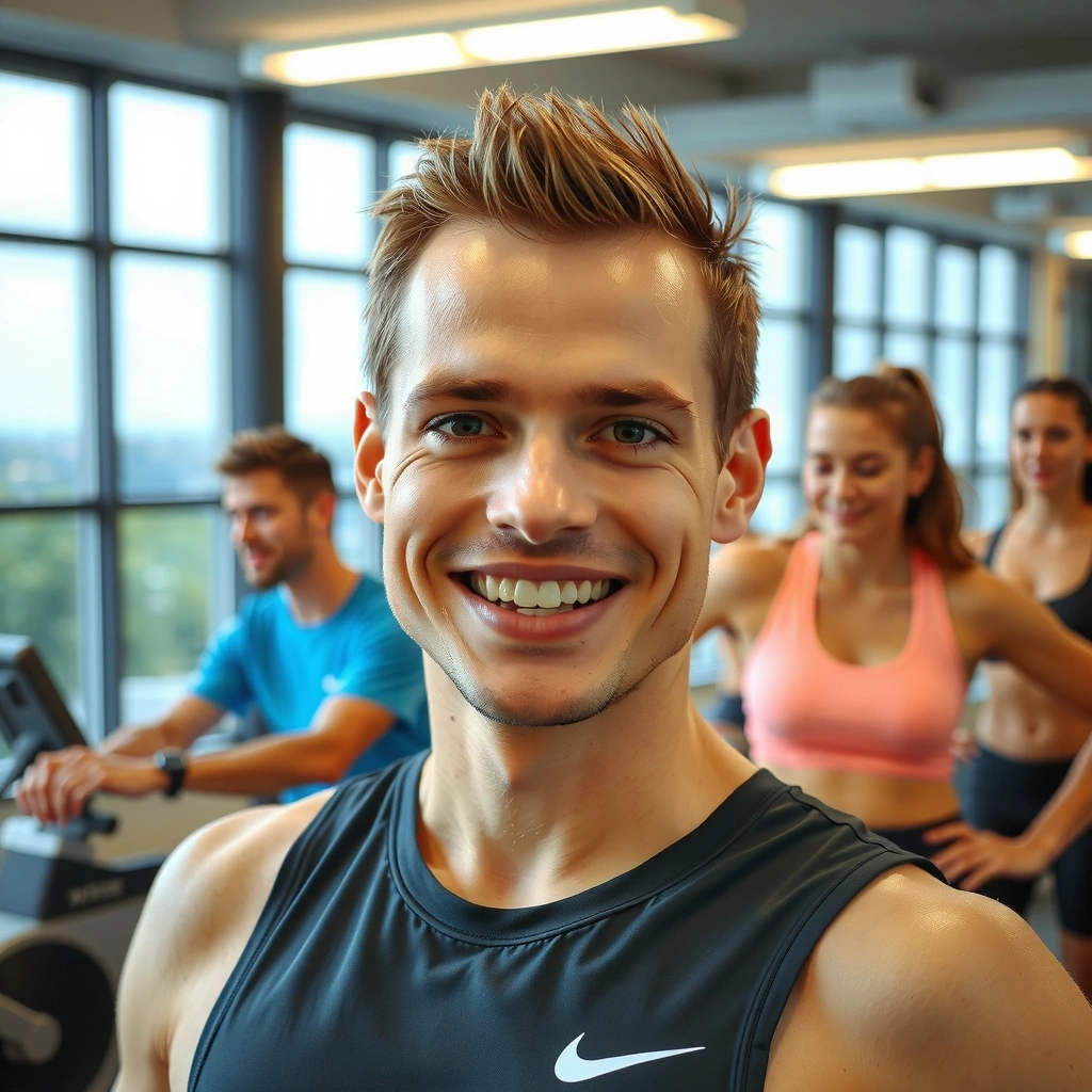 Professional portrait of a male cardio fitness instructor