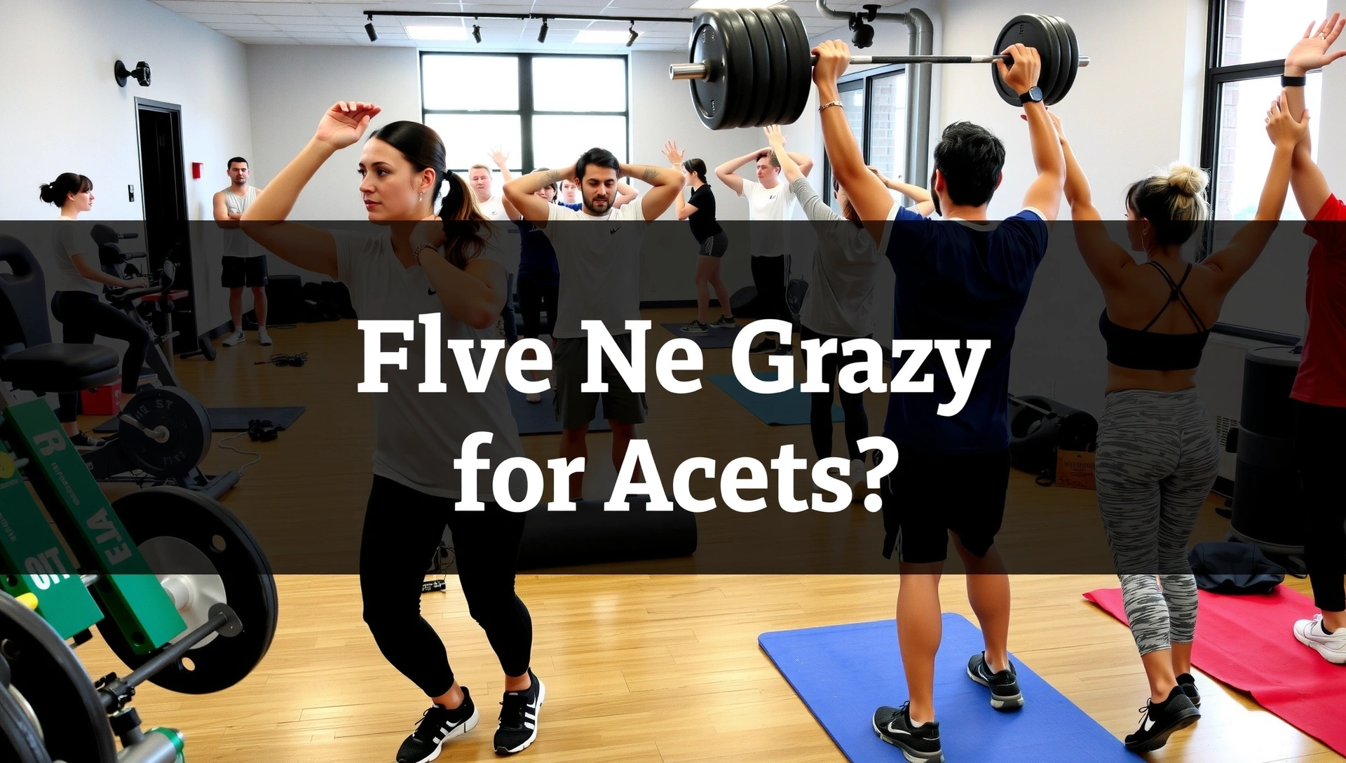 Dynamic image of diverse people engaged in fitness activities, such as weightlifting, yoga, or cardio, in a modern gym setting, full of energy and motivation.