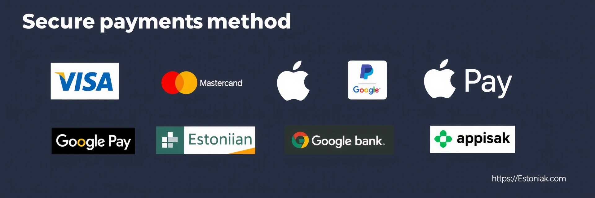 Secure payment methods icons
