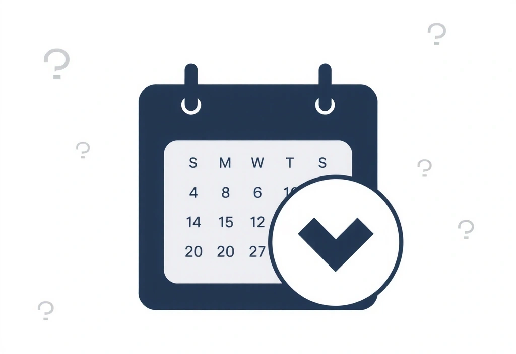 A calendar icon with a checkmark, symbolizing policy updates