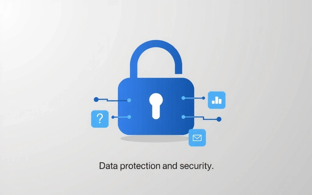 Digital privacy lock icon with data flowing securely, representing data protection