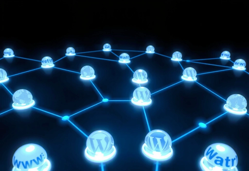 Abstract network of interconnected websites, symbolizing third-party links