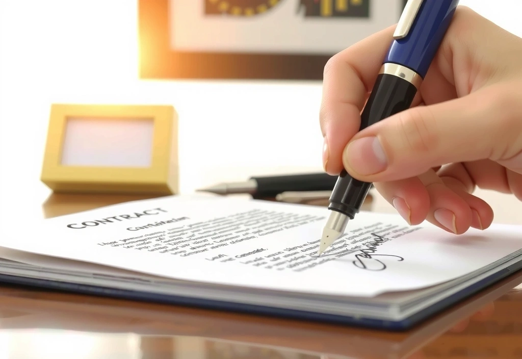 Legal document with a pen, symbolizing terms and conditions